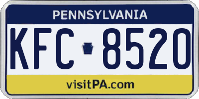 PA license plate KFC8520
