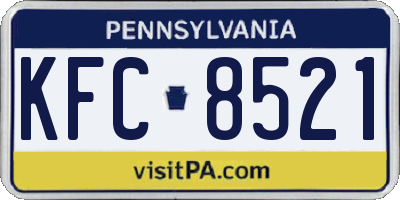 PA license plate KFC8521