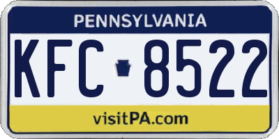 PA license plate KFC8522