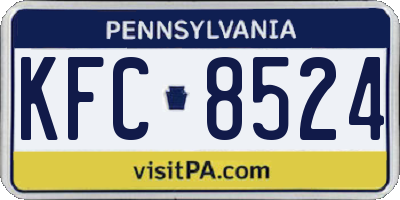 PA license plate KFC8524