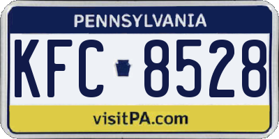 PA license plate KFC8528