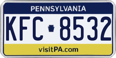 PA license plate KFC8532