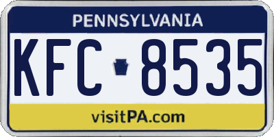 PA license plate KFC8535