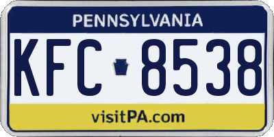 PA license plate KFC8538