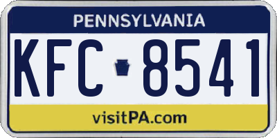 PA license plate KFC8541