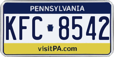 PA license plate KFC8542