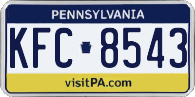 PA license plate KFC8543