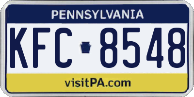 PA license plate KFC8548