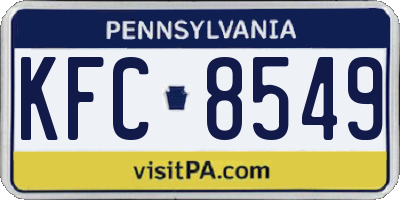 PA license plate KFC8549