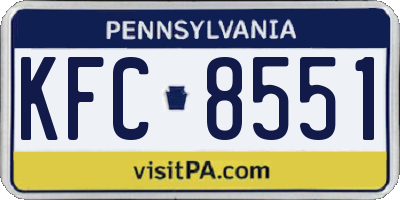PA license plate KFC8551
