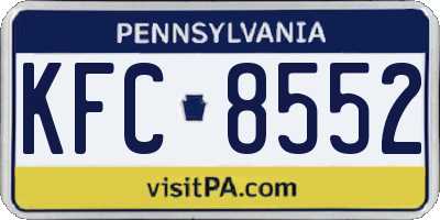 PA license plate KFC8552