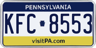 PA license plate KFC8553