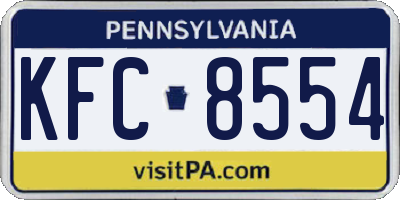 PA license plate KFC8554