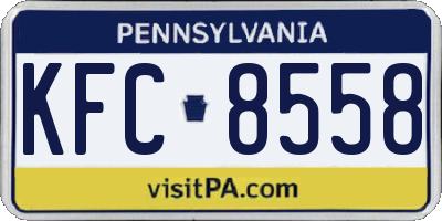 PA license plate KFC8558