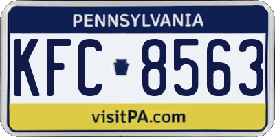 PA license plate KFC8563