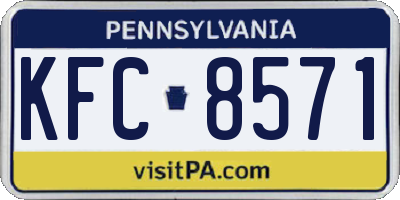 PA license plate KFC8571