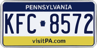 PA license plate KFC8572