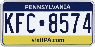 PA license plate KFC8574