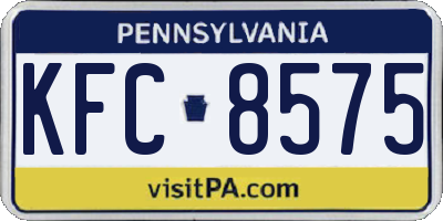 PA license plate KFC8575