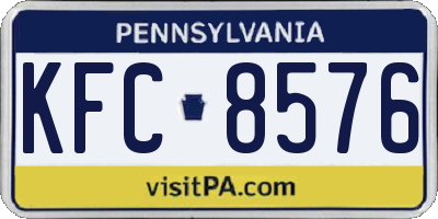 PA license plate KFC8576