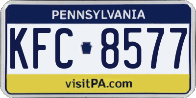 PA license plate KFC8577