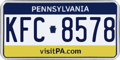 PA license plate KFC8578