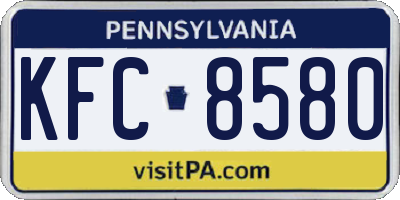 PA license plate KFC8580
