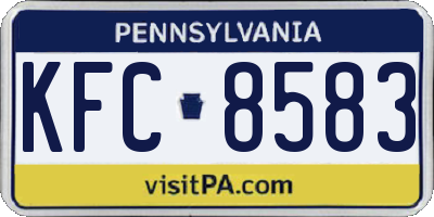 PA license plate KFC8583