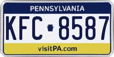 PA license plate KFC8587