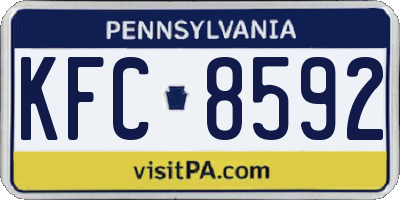 PA license plate KFC8592