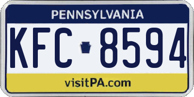 PA license plate KFC8594