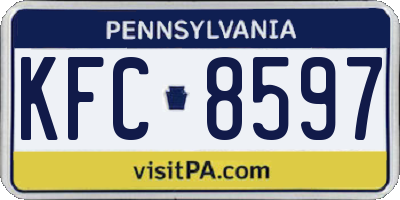PA license plate KFC8597