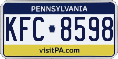 PA license plate KFC8598