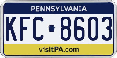 PA license plate KFC8603
