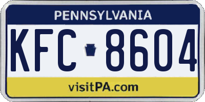 PA license plate KFC8604