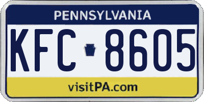 PA license plate KFC8605
