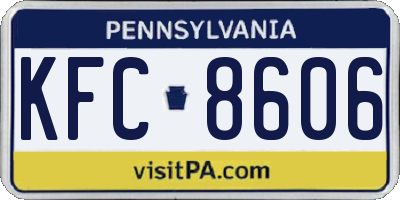 PA license plate KFC8606