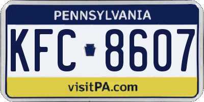 PA license plate KFC8607