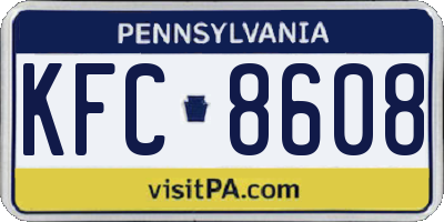 PA license plate KFC8608