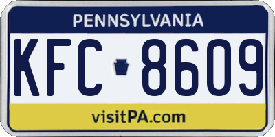 PA license plate KFC8609