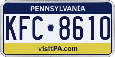 PA license plate KFC8610