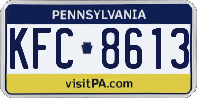 PA license plate KFC8613