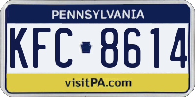 PA license plate KFC8614