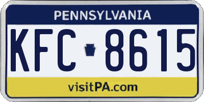 PA license plate KFC8615