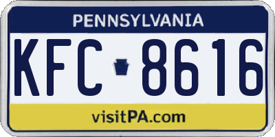 PA license plate KFC8616