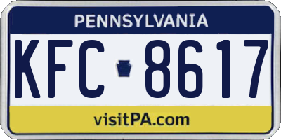 PA license plate KFC8617