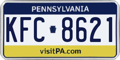 PA license plate KFC8621