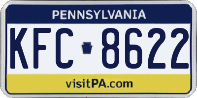 PA license plate KFC8622