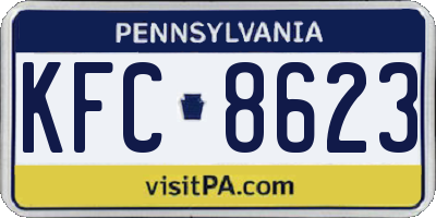 PA license plate KFC8623
