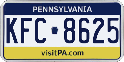 PA license plate KFC8625